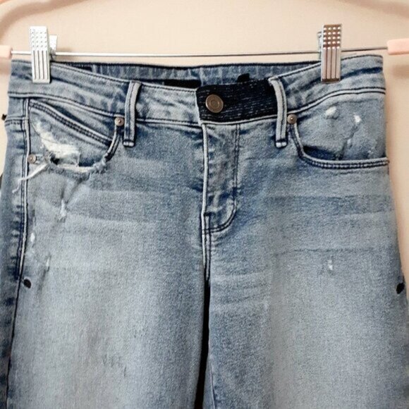 NWT RtA med  wash mid rise distressed flare jeans - Picture 14 of 16